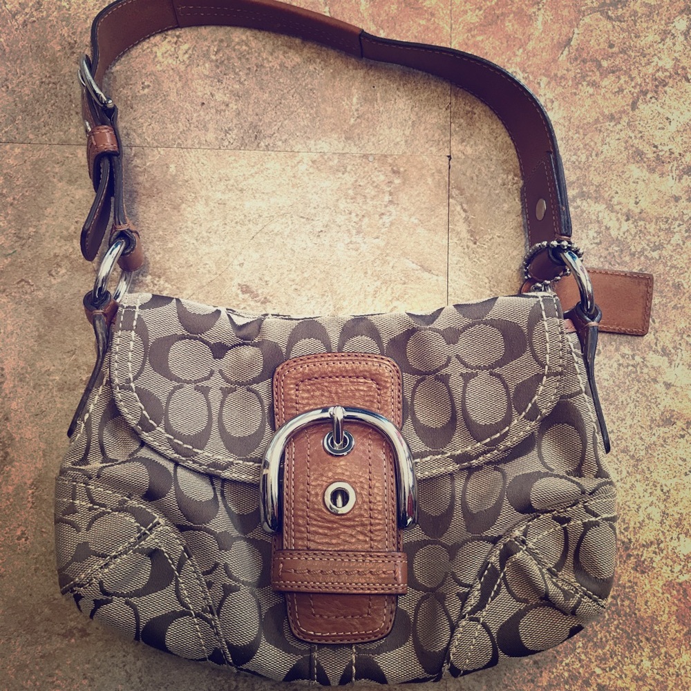 Tan Coach handbag